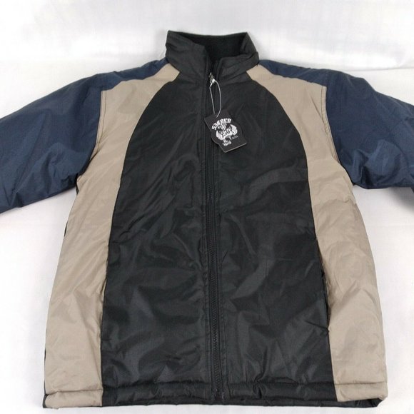 NEW Sacred Cult Boys Blue Black Full-Zip Coat Kids Insulated Jacket Sz XL 16/18 - Picture 2 of 8